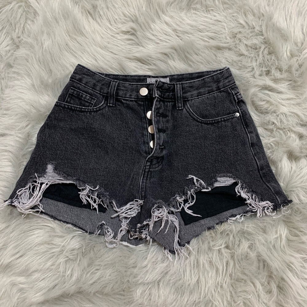 Queen Black Denim Shorts